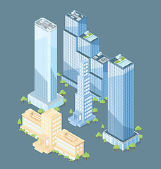 Image showing Vector 3d Flat Isometric Office Building