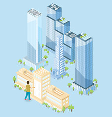 Image showing Vector 3d Flat Isometric Office Building