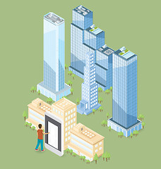 Image showing Vector 3d Flat Isometric Office Building