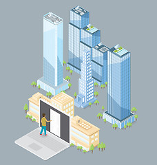 Image showing Vector 3d Flat Isometric Office Building