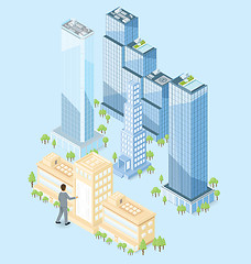 Image showing Vector 3d Flat Isometric Office Building