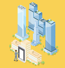 Image showing Vector 3d Flat Isometric Office Building