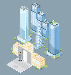 Image showing Vector 3d Flat Isometric Office Building