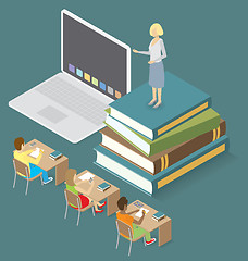 Image showing Vector 3d Flat Isometric With Education Concept