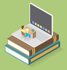 Image showing Vector 3d Flat Isometric With Education Concept