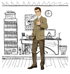 Image showing Vector Business Man Shows Well Done