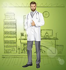 Image showing Vector Doctor With Stethoscope