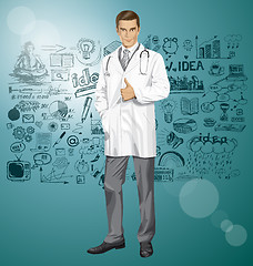 Image showing Vector Doctor With Stethoscope