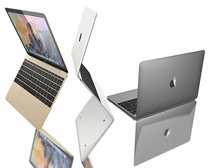 Image showing New Gold, Silver and Space Gray of MacBook Air