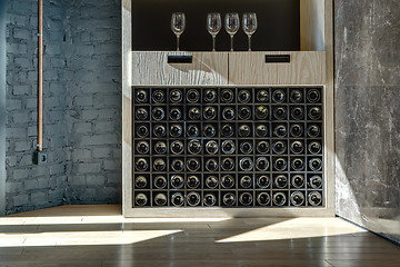 Image showing Special shelf for storing wine