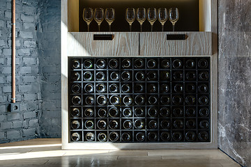 Image showing Special shelf for storing wine