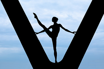 Image showing Silhouette of a graceful ballerina