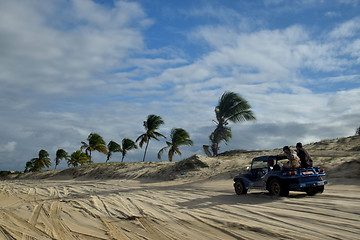 Image showing Buggy rider in Natal beach,Brazil