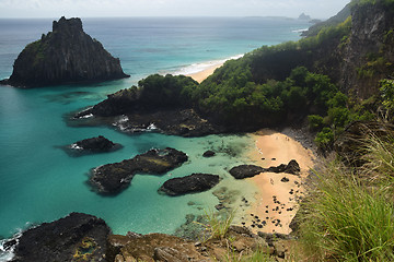 Image showing Crystalline sea beach in Fernando de Noronha,Brazil