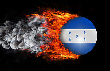 Image showing Flag with a trail of fire and smoke - Honduras