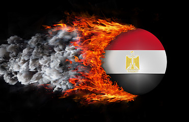 Image showing Flag with a trail of fire and smoke - Egypt