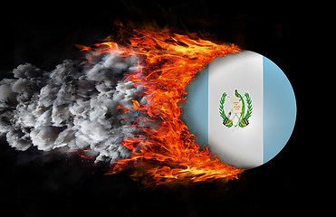 Image showing Flag with a trail of fire and smoke - Guatemala