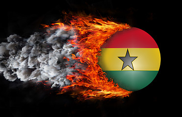 Image showing Flag with a trail of fire and smoke - Senegal