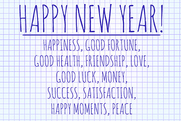 Image showing Happy new year word cloud