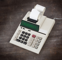 Image showing Old calculator - economics