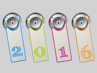 Image showing Cool door hangers with 2016 text