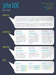 Image showing Modern resume cv template with speech bubbles