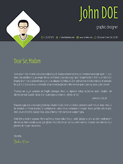 Image showing Cool dark resume cover letter cv template