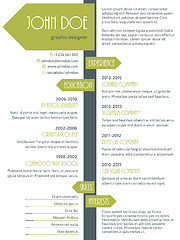 Image showing Modern resume cv template with arrows