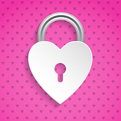 Image showing Cool valentine background with heart padlock