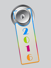 Image showing Rainbow color door hanger with 2016 text