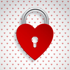 Image showing Valentine background with red heart padlock