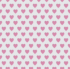 Image showing Tileable seamless pink heart pattern background