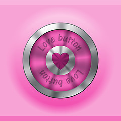 Image showing Pink love button design