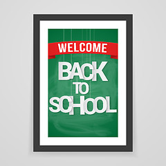 Image showing Welcome back to school. Vector illustration.  Elements are layered separately in vector file. Easy editable.
