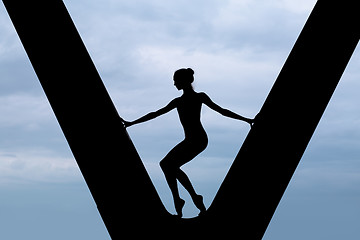 Image showing Silhouette of a graceful ballerina