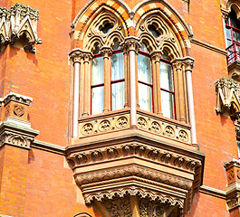 Image showing old architecture in london england windows and brick exterior wa