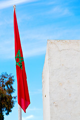 Image showing tunisia  waving   in the blue and battlements  wave