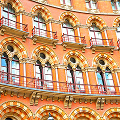 Image showing old architecture in london england windows and brick exterior   