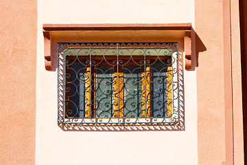 Image showing  window in morocco africa and old construction wal brick histori