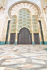 Image showing historical marble  in  antique building door morocco      style 