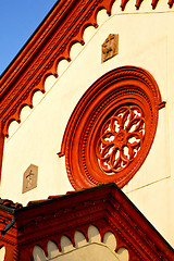 Image showing rose window  italy  lombardy     in  the barza   old     closed 