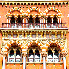 Image showing old architecture in london england windows and brick exterior   