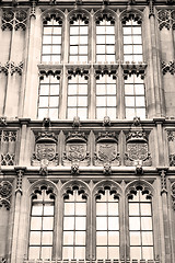 Image showing old in london  historical    parliament glass  window    structu