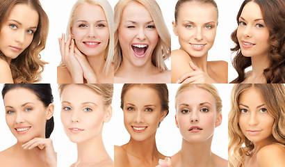 Image showing collage of many happy women faces