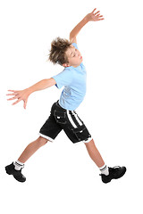 Image showing Striding boy