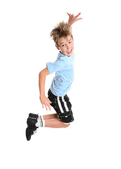 Image showing Active boy leaping