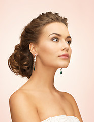 Image showing woman with diamond earrings