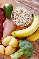 Image showing close up of different food items on table