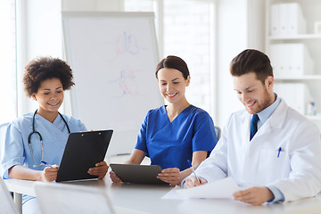 Image showing group of happy doctors meeting at hospital office