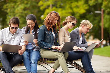 Image showing students or teenagers with laptop computers